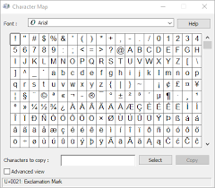 Insert Ascii Or Unicode Latin Based Symbols And Characters Office Support Ascii Character Map Unicode