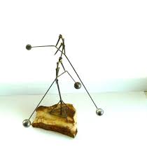 Sculpture Art Metal Stone Base Balance Stick Figures Etsy Stick Figures Sculpture Art Sculpture