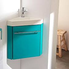 Lave Mains D Angle Avec Meuble Complet Couleur Vert Lagon Mitigeur Eau Chaude Eau Froide Lave Main Angle Meuble Lave Main Lave Main