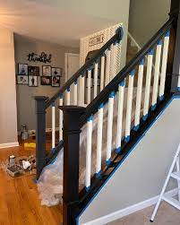 However, the reality is that the rail is going to get a lot of abuse. Staircase Makeover Painting Black And Updating The Whole Look