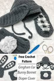 Easy weekend afghan free crochet pattern made with a hdc2tog stitch to create and open weave and soft blanket. Crochet Gingham Bunny Bonnet And Bunny Tail Diaper Cover A Free Pattern Left In Knots