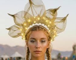 Gold Lotus Headpiece • Burlesque Festival Performance Fascinator