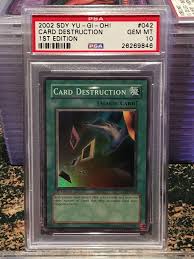 Reshef of destruction is loosely based on the anime and is the sequel to the sacred cards, picking up sometime after the events of battle city. Yugioh Psa 10 Gem Mint Sdy 042 Card Destruction 1st Edi