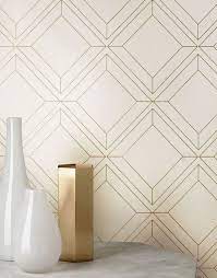 Wallpaper Malekid Cream Decoration Salon Canape Bleu Papier Peint Geometrique Papier Peint Neutre