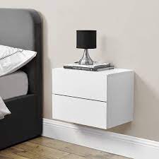 This is a single drawer floating night stand set in walnut with ebony drawer pulls. En Casa Wall Mounted Floating Shelf With Two Drawers Bedside Table 40x29x30cm Chipboard White Amazon Co Uk Home Kitchen