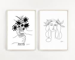 Gewöhnlich versandfertig in 3 bis 4 tagen. Set Von 2 Picasso Druckbare Kunstdrucke Picasso Kopf Picasso Etsy