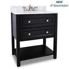 Pedestal, wall mount faucet ready. Elements Van036 T Mw Painted Black White Marble Adler Collection 31 Inch Bathroom Vanity Cabinet With Counter Top And Bowl Faucetdirect Com