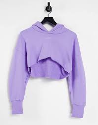 Reebok X Cardi B Super Cropped Hoodie In Purple Asos