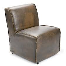 Regina Andrew Rolling Leather Slipper Chair Brown Rolling Chair Slipper Chair Chair
