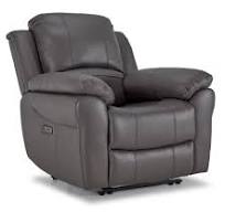 Alba Leather Power Recliner - Grey