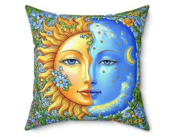 Cojines decorativos artesanales Sol y Luna