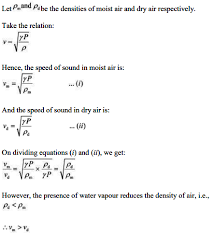 Use The Formula V Gp R To Explain Why The Speed Of Sound In Air Is Independent Of Pressure Increases With Temperature Sarthaks Econnect Largest Online Education Community