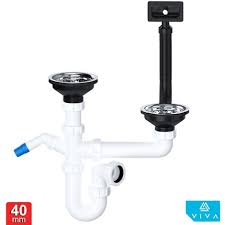 How to set up kitchen sink plumbing. Kitchen Sink Waste Trap Kit Square Overflow Basket Strainer Double Bowl And Half