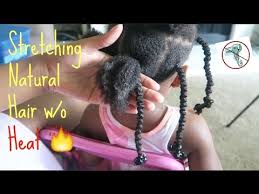 To copy this style, make sure you smooth your roots and baby hairs down with a baby hair brush and edge styler before you create your large, luscious bun. Natural Kids Stretching Natural Hair Without Heat African Threading Protective Styles Youtube