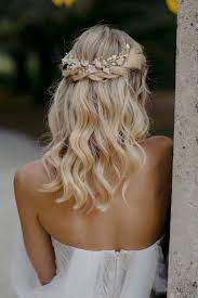 Lyric Floral Hair Piece In Pale Gold Wedding Headpiece For Etsy Wedding Hair Half Simple Wedding Hairstyles Bride Hairstyles