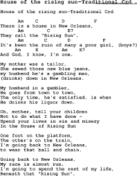 10 months ago10 months ago. Pin By Skyla On Ukulele Chords House Of The Rising Sun Joan Baez Songs Lyrics And Chords