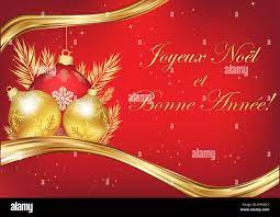 Merry Christmas And Happy New Year French French Greeting Card For Christmas And New Year With Shiny Little Stars On A Red Background Text Translation Merry Christmas And Happy New Year Stock Photo Alamy