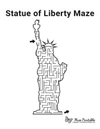 Free Printable Statue Of Liberty Maze Download It From Https Museprintables Com Download Maze Statue Statue Of Liberty Liberty Kids Mazes For Kids Printable