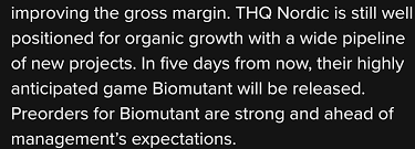 The full investment into development and marketing as well as the acquisition cost for experiment 101 and the ip, was recouped within a week after launch. Benji Sales On Twitter According To Embracer Biomutant Pre Orders Are Strong And Ahead Of Management S Expectations New Ip From A Small Development Team Always Rooting For Those Types Of Titles To Find Success