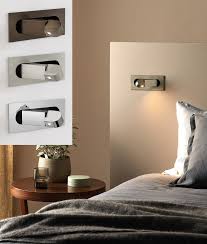 The most common bedside reading lamp material is metal. Flush Pop Out Led Bedside Reading Light Bronze Chrome And Matt Nickel