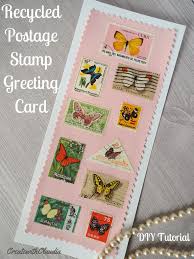 Supervitae 16 acrylic stamp blocks tools set include 2 colorful crafts words clear stamps, 2 acrylic stamp blocks tools with grid lines, 12 craft ink pad stamp pad for card making decoration diy scrapbooking $11 99 $12.99 Recycled Postage Stamp Greeting Card Tutorial Create With Claudia