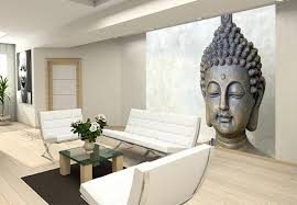 3d Fliestapete Mit Dem Buddha Gestalt Im Wohnzimmer Buddha Wohnzimmer 3d Tapete Buddha Dekoration