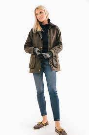 Acorn Wax Jacket The 100 Waxed Cotton Acorn Jacket Repels Rain To Keep You Warm And Dry This Jacket Barbour Jacket Women Barbour Jacket Women Outfit Jackets