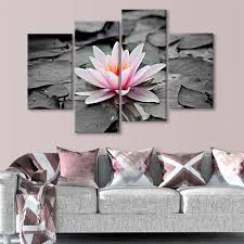 Pink Lotus Multi Panel Canvas Wall Art