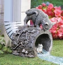 Amazon Com Cute Playful Chasing Kitty And Frog Decorative Downspout Extension Outdoor Yard Decor B Decorative Downspouts Gutter Garden Outdoor Garden Statues