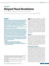 Check spelling or type a new query. Malignant Pleural Mesothelioma 03 05 2013