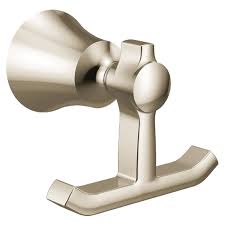 Moen yb8003ch mason robe hook, chrome. Moen Yb0303nl Flara Double Robe Hook Polished Nickel Plumbersstock