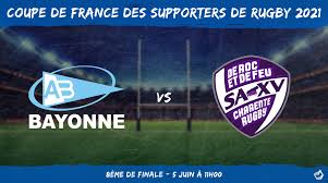 Retrouvez le tableau complet avec le calendrier et les résultats de tous les matches sur l'équipe. Coupe De France Des Supporters De Rugby 2021 8eme De Finale Aviron Bayonnais Soyaux Angouleme Dicodusport