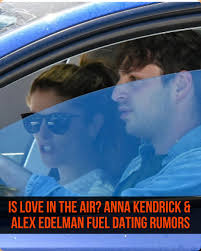 Is love in the air for Anna Kendrick? 💫 The actress was seen cruising  through Studio City with comedian Alex Edelman, and the cozy outing has  fans buzzing about a possible romance.