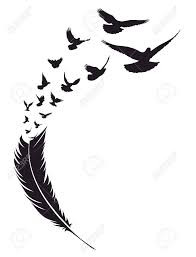 Flying Bird With Feather Birds Flying Flying Bird Tattoo Bird Illustration