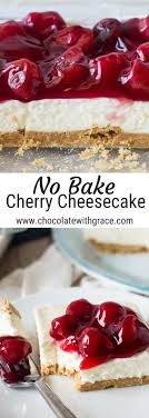 No Bake Cherry Cheesecake Chocolate With Grace Recipe No Bake Cherry Cheesecake Easy Cheesecake Recipes Cherry Cheesecake Recipe