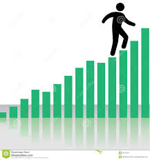 Person Climbs Profit Chart Graph Stairs Stock Vector