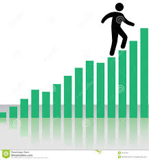 Person Climbs Profit Chart Graph Stairs Stock Vector