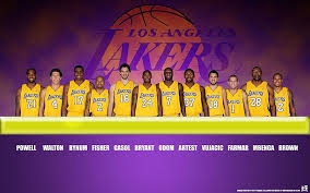 The lakers had the luxury of having two of the best players in the nba in lebron james and anthony davis. Hd Wallpaper Los Angeles Lakers Line Up Team Players Basketball People Wallpaper Flare
