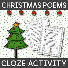 Two Original Christmas Poems With Cloze Activities English Christmas Poems Cloze Activity Christmas Lesson