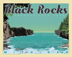 Maybe you would like to learn more about one of these? Black Rocks Print No 086 Martensprintworks Vintage Style Poster Art Prints Of Michigan And The Great Lakes