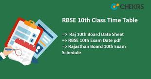 Rbse 10th Class Time Table Rbse 10th Class Timetable Chekrs Edchat Learning Education Ukedchat Class 10 Things Exam