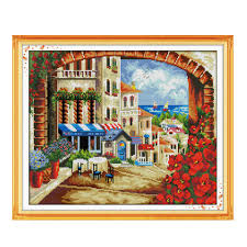 4,620,458 patterns created to date! Diy Handmade Needlework Counted Cross Stitch Set Embroidery Kit 14ct Mediterranean Scenery Pattern Cross Stitching 45 38cm Home Decoration Walmart Canada
