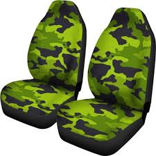 Lime Green Camouflage Print Universal Fit Car Seat Covers Fit Car Green Camouflage Carseat Cover