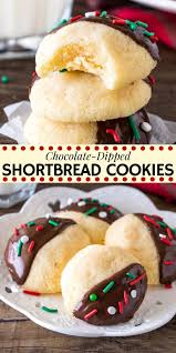 Chocolate Dipped Shortbread Cookies Recipe Cookies Recipes Chocolate Chip Shortbread Cookies Chocolate Dipped