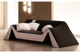 Canapé d'angle réversible 3 places ronane coloris blanc/noir. Canape 2 Places En Cuir Italien Stefano Noir Et Blanc Mobilier Prive