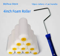 11pcs/set 4inch Foam Roller Brush Kit Sponge Paint Rollers for Wall  Decoration Painting Tools Decorative Brushes for Interior - AliExpress 13