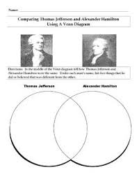 This U S History Worksheet Has A Full Page Of Information About Thomas Jefferson And Alexander Hamilton It I Alexander Hamilton Thomas Jefferson Venn Diagram