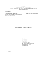 T-Mobile Response to Cybersecurity Workforce RFI