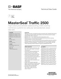 Masterseal Traffic 2500 System Manualzz Com