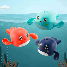 Cute Cartoon Animal Dolphin Bath Toys Fun Wind Up Chain Baby Toys For Kids Toddler Swim Clockwork Beach Water Toys Shopee Indonesia